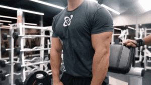 站姿杠鈴提拉練哪里(站姿杠鈴臂屈伸圖解)